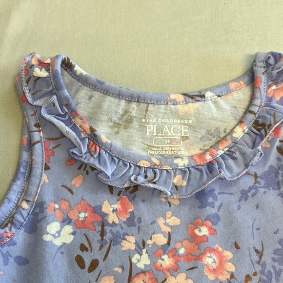 The Children's Place - Floral Blue and Pink Tank Top - Picture 3 of 4